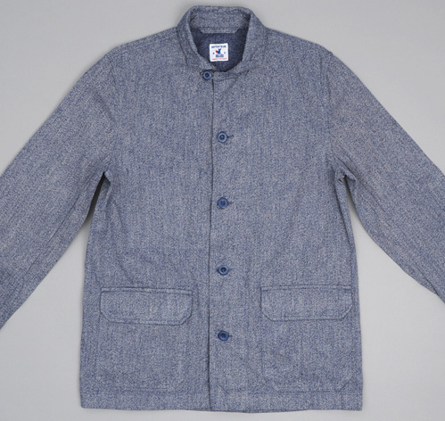 Vintage Chambray satin big collar jacket