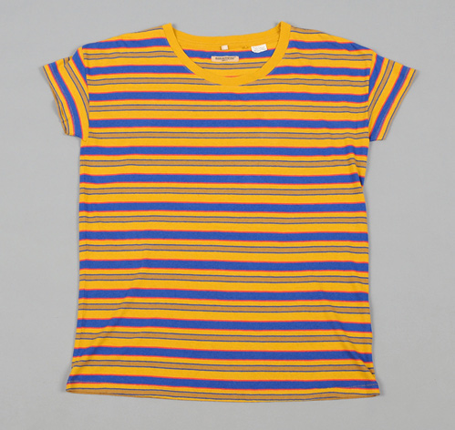 striped men dark blue yellow t shirt