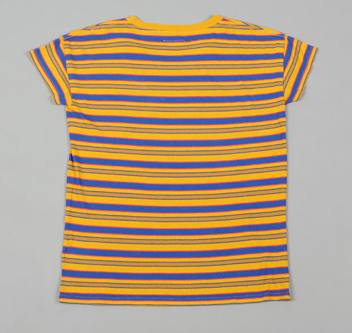 yellow and blue striped t shirt