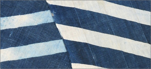 Katazome Resist Dyed Fabric Panel