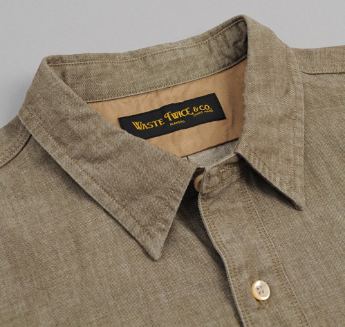 mens khaki denim shirt